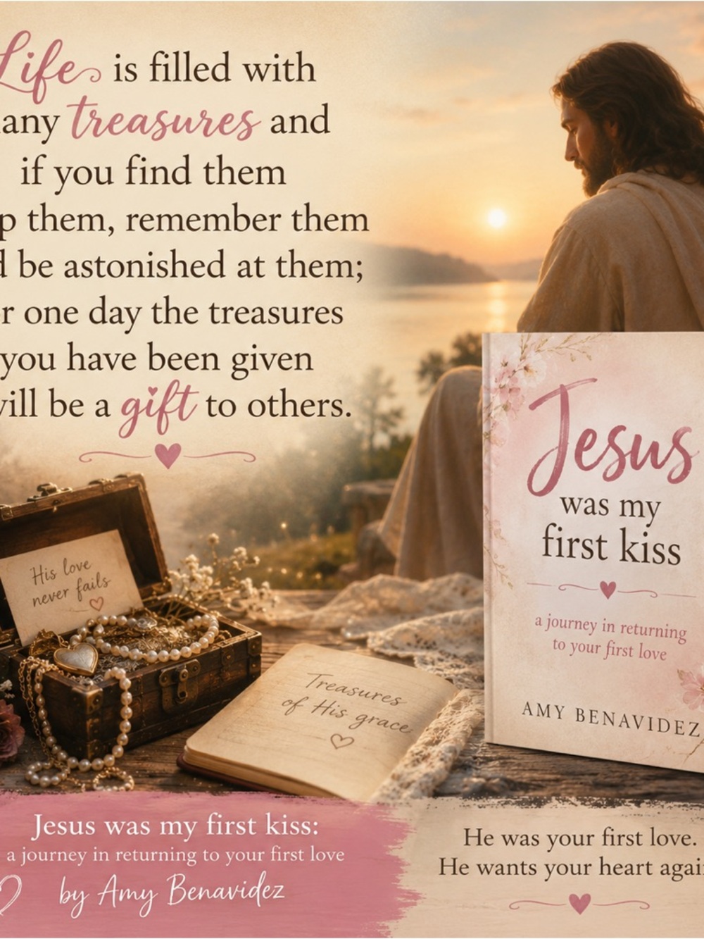 'Jesus Was My First Kiss' 🩷 by Amy Benavidez PREORDER $25 LIKE COMMENT & SHARE